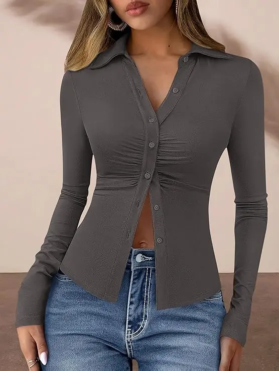 Everyday Ruched Slim Fit Shirt